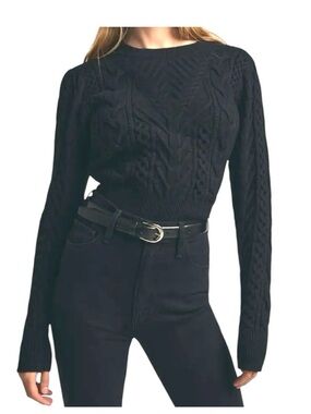 Favorite Daughter The Esther Cable Stitch Crop
Sweater Black XL